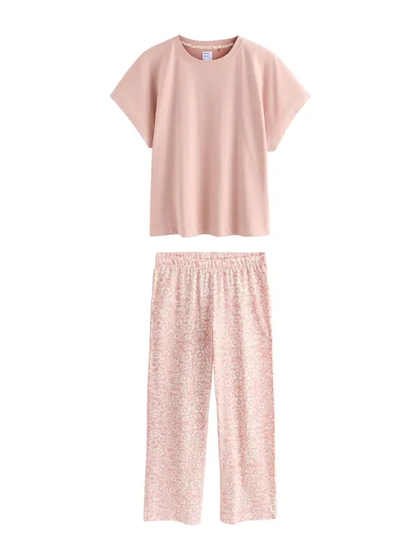 Next Next Pidžama  rosé / vuneno bijela