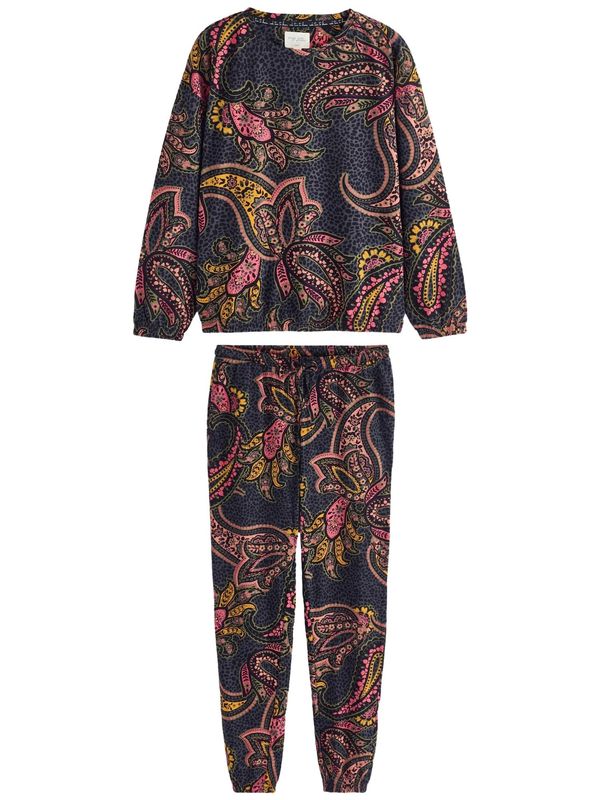 Next Next Pidžama  safirno plava / narančasto žuta / svijetloroza / crna