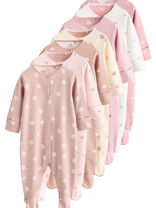 Next Next Pidžama set  bež / roza / bijela