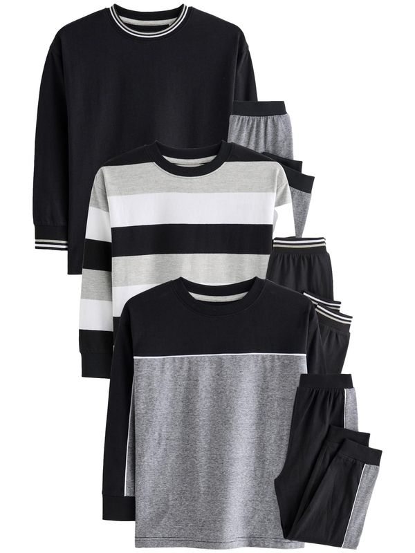 Next Next Pidžama set  bež / siva / crna / bijela