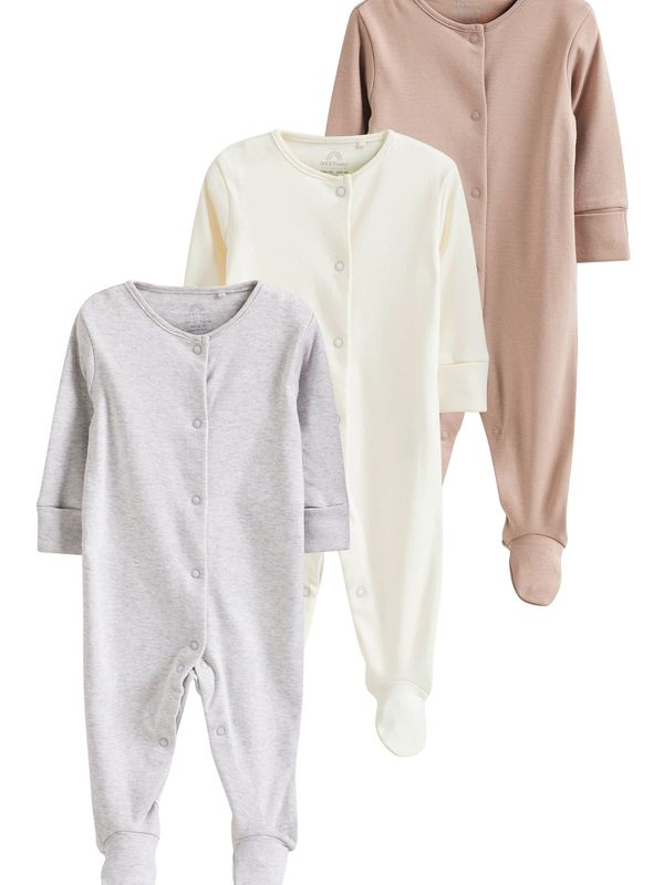 Next Next Pidžama set  bež / siva melange / bijela