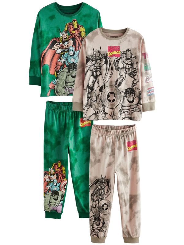 Next Next Pidžama set  bež / zelena / miks boja