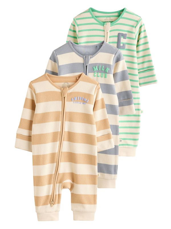 Next Next Pidžama set  boja devine dlake (camel) / golublje plava / zelena