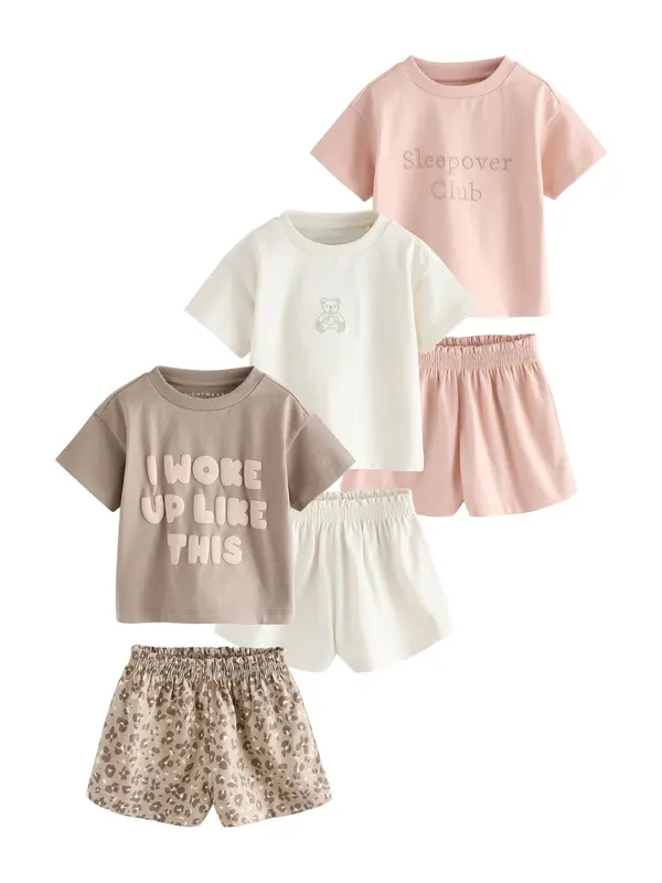 Next Next Pidžama set  boja pijeska / čokolada / brokat / rosé