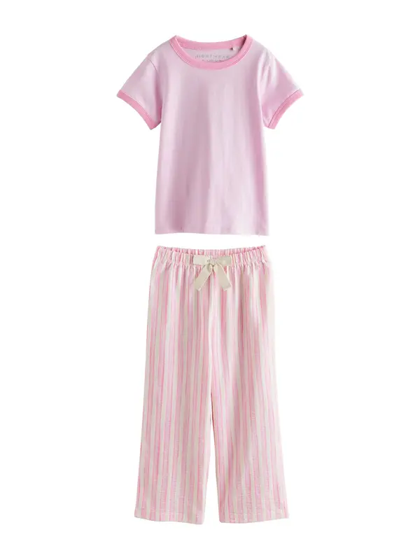 Next Next Pidžama set  boja pijeska / roza / rosé