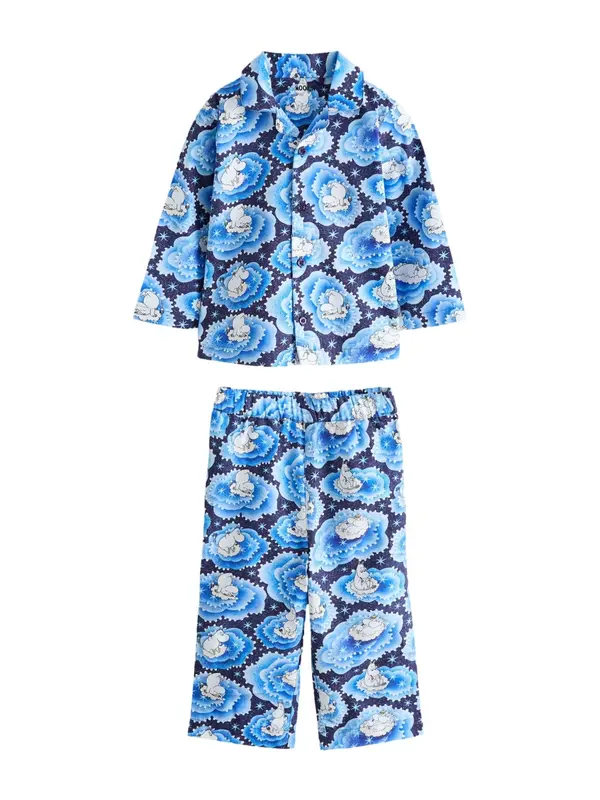 Next Next Pidžama set 'Cath Kidston Moomins'  plava / noćno plava / bijela