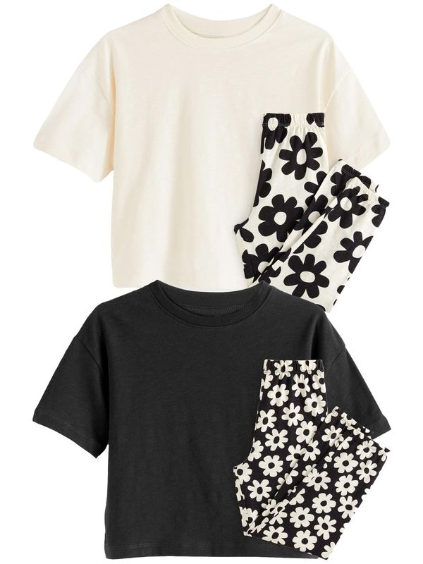 Next Next Pidžama set  crna / bijela