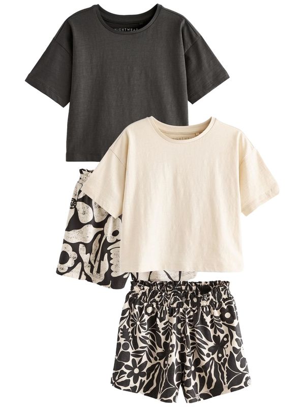 Next Next Pidžama set  crna / prljavo bijela