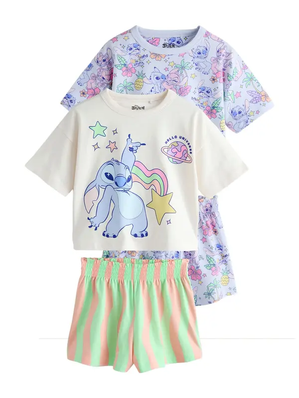 Next Next Pidžama set 'Disney Lilo Und Stitch'  boja pijeska / ljubičasta / lila / marelica