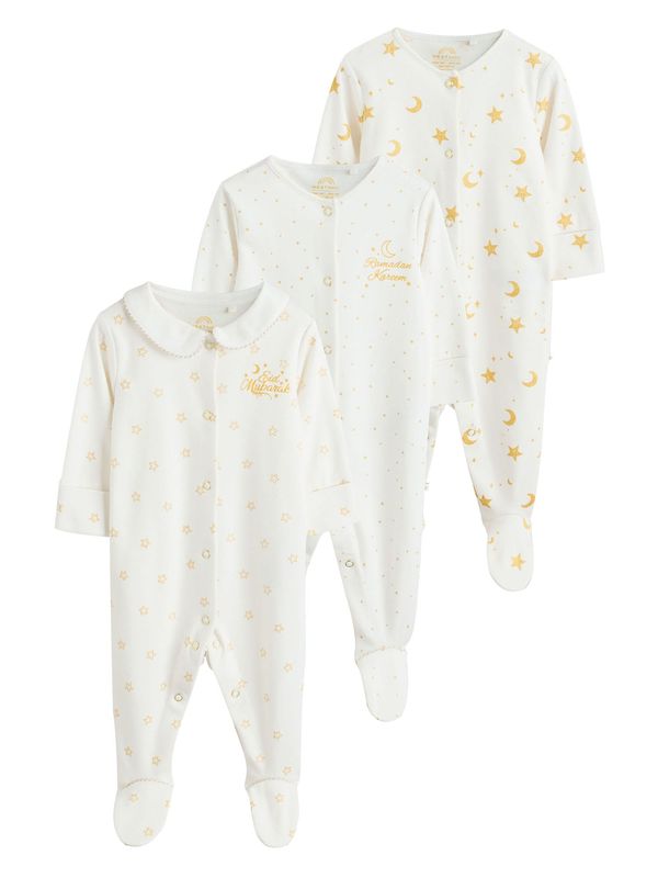 Next Next Pidžama set 'Eid Kareem'  zlatno žuta / bijela