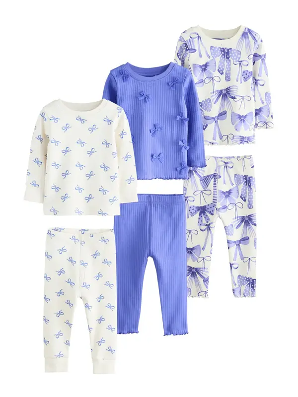 Next Next Pidžama set  kraljevsko plava / vuneno bijela