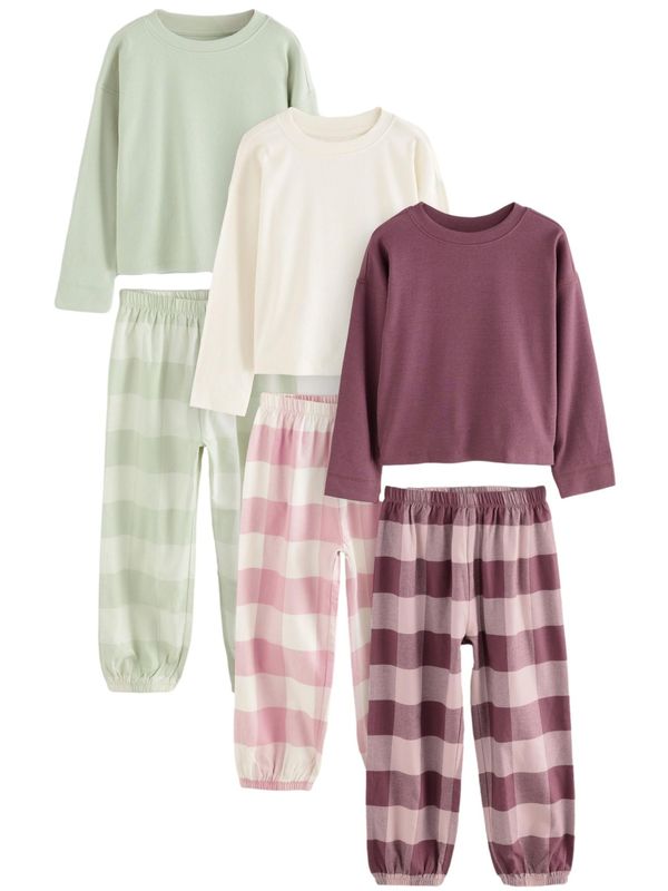 Next Next Pidžama set  menta / šljiva / ciklama / prljavo bijela