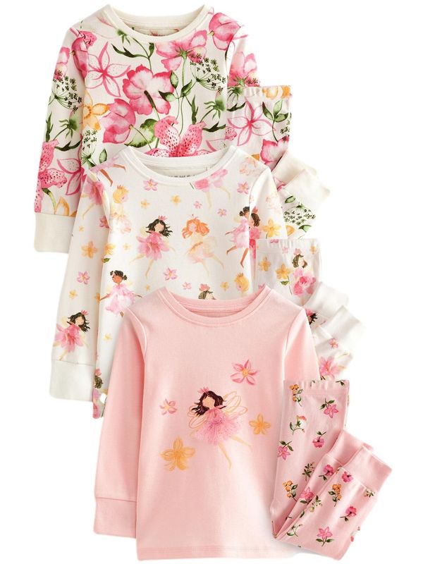 Next Next Pidžama set  narančasta / roza / roza / bijela