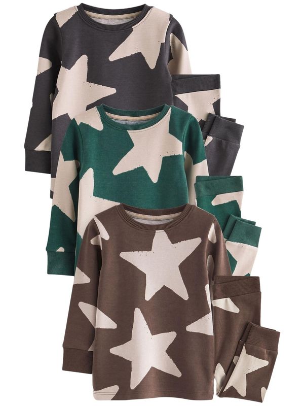 Next Next Pidžama set  nude / moka smeđa / antracit siva / smaragdno zelena