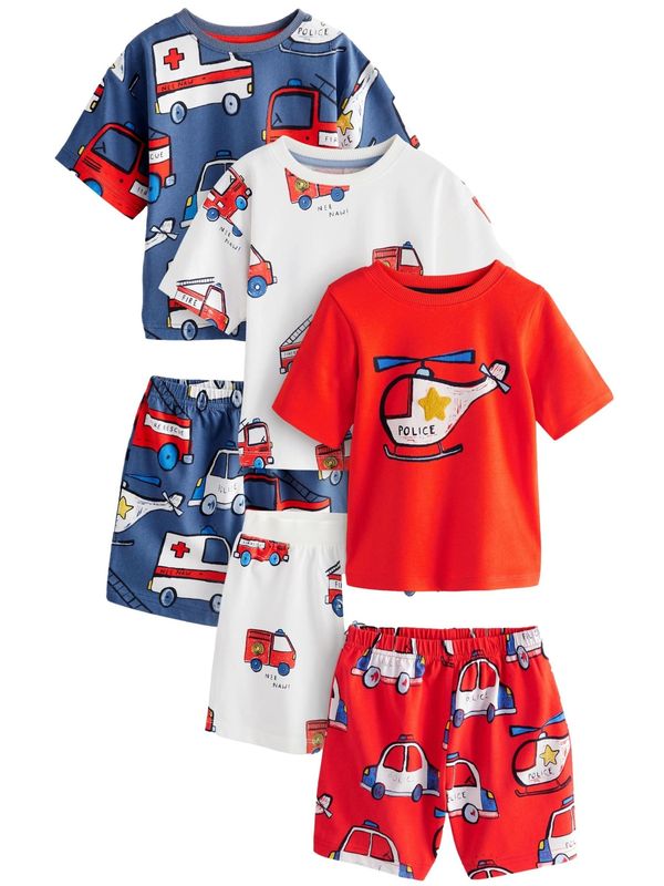 Next Next Pidžama set  plava / narančasto žuta / crvena / bijela