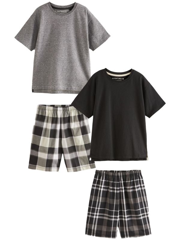 Next Next Pidžama set  siva / crna / bijela