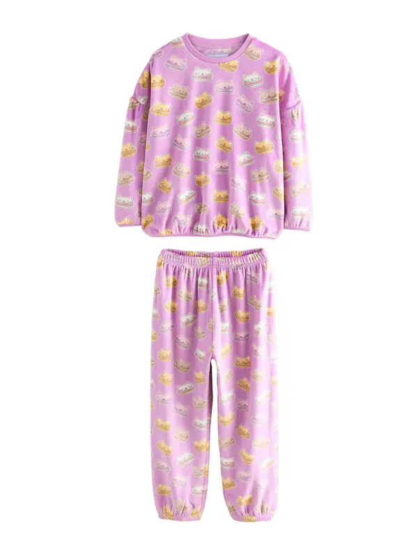 Next Next Pidžama set  sivkasto ljubičasta (mauve) / narančasta / ružičasto crvena / prljavo bijela