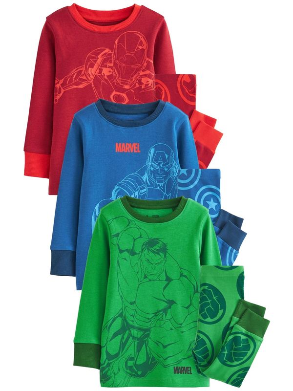 Next Next Pidžama set 'Snuggle'  plava / zelena / crvena