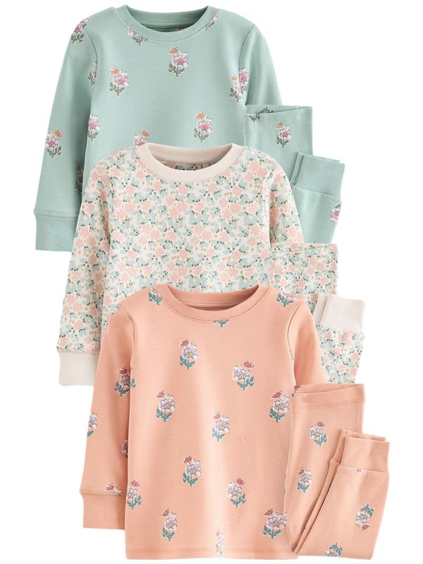 Next Next Pidžama set  svijetlobež / menta / mandarina