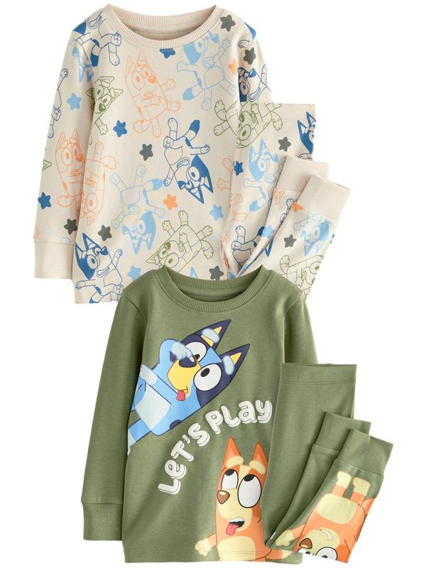 Next Next Pidžama set  svijetlobež / plava / kaki / narančasta / bijela