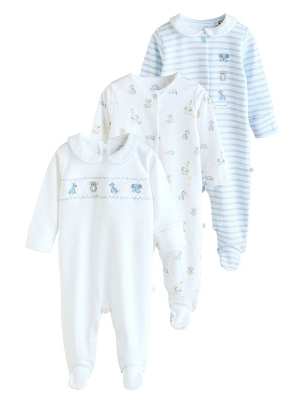 Next Next Pidžama set  svijetloplava / svijetlosiva / narančasta / bijela