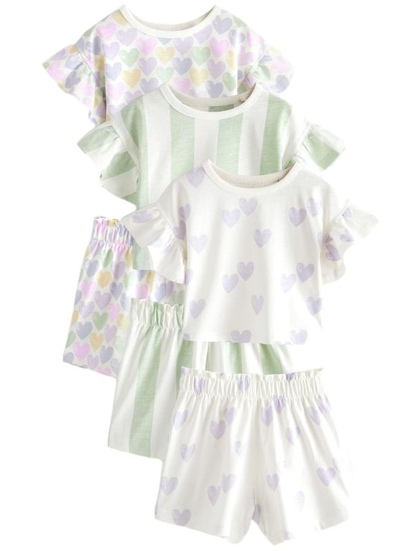 Next Next Pidžama set  svijetložuta / svijetlozelena / lavanda / bijela