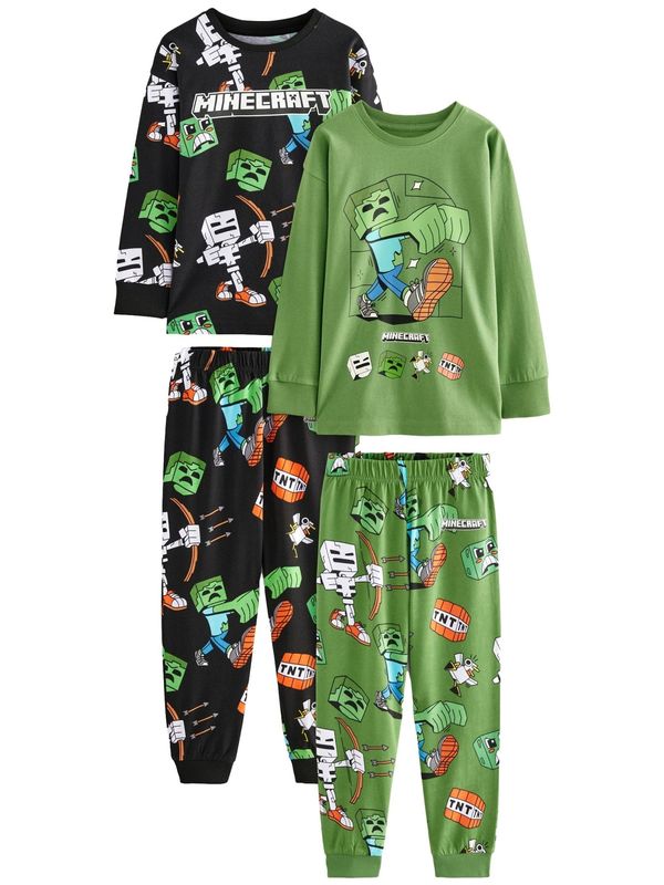 Next Next Pidžama set  zelena / miks boja / crna