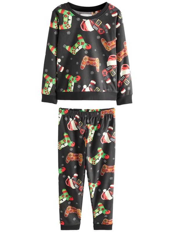 Next Next Pidžama set  zelena / narančasta / crna