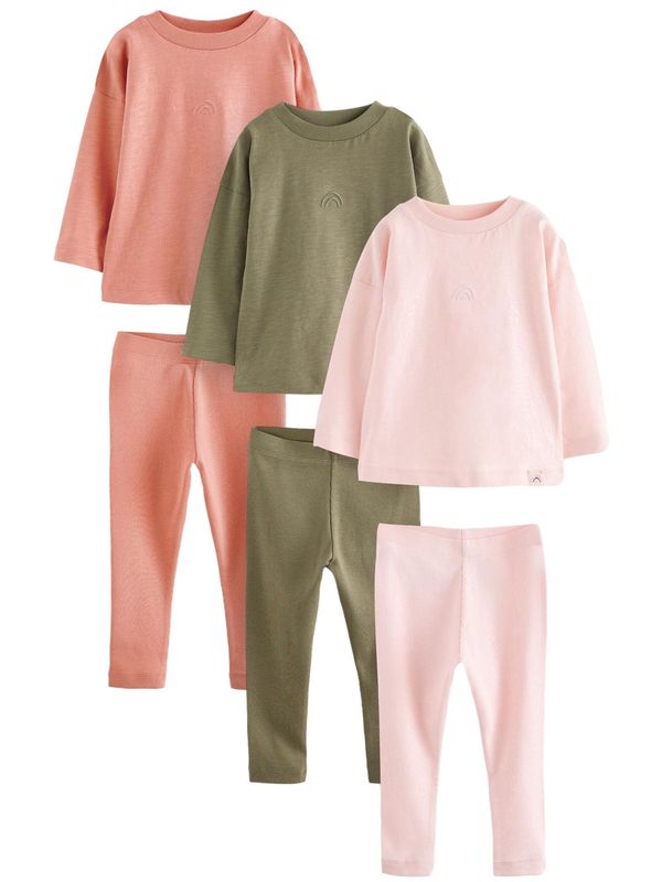 Next Next Pidžama set  zelena / roza / svijetloroza