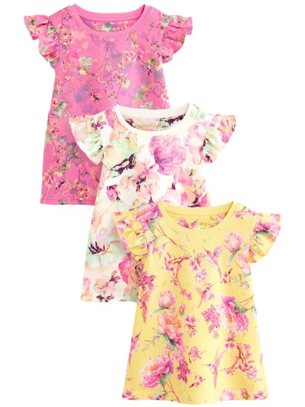 Next Next Pidžama set  žuta / travnato zelena / roza / svijetloroza