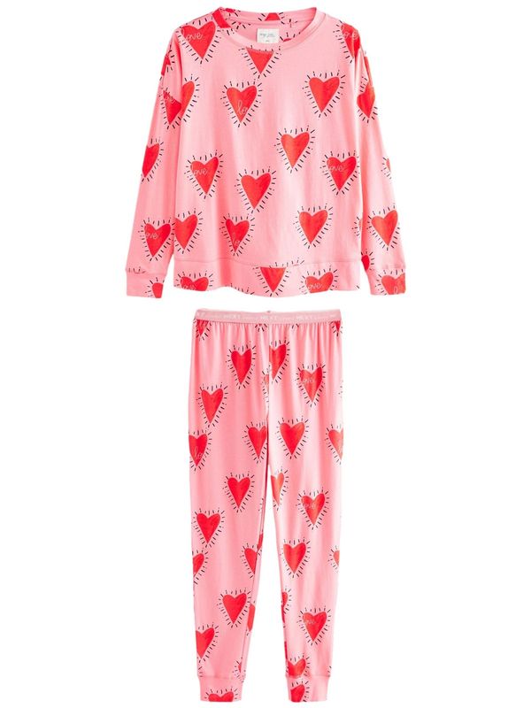 Next Next Pidžama  svijetloroza / vatreno crvena / crna / bijela