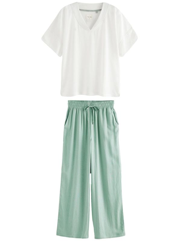 Next Next Pidžama  zelena / bijela