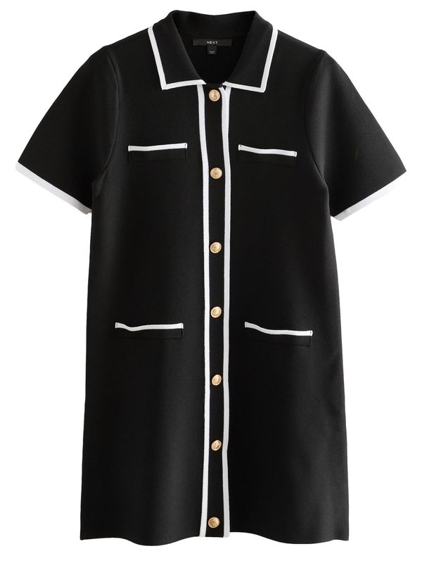 Next Next Pletena haljina  crna / bijela