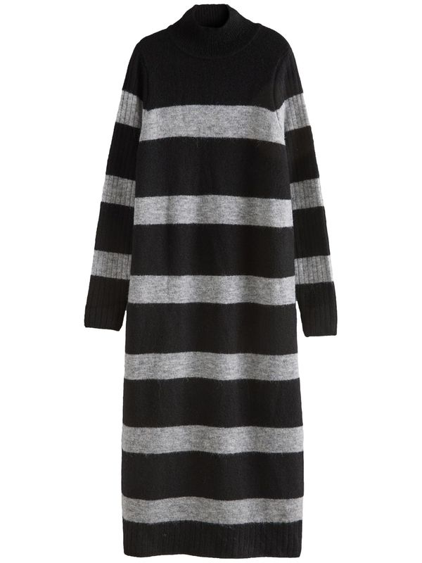 Next Next Pletena haljina  kameno siva / crna