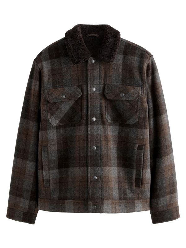 Next Next Prijelazna jakna  tamno smeđa / siva melange