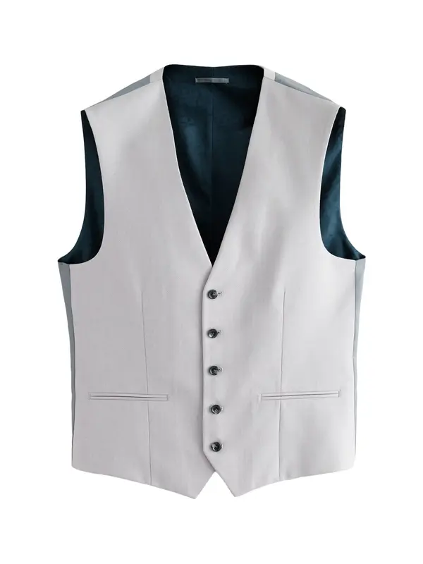 Next Next Prsluk od odijela  sivkasto bež / sivkasto plava