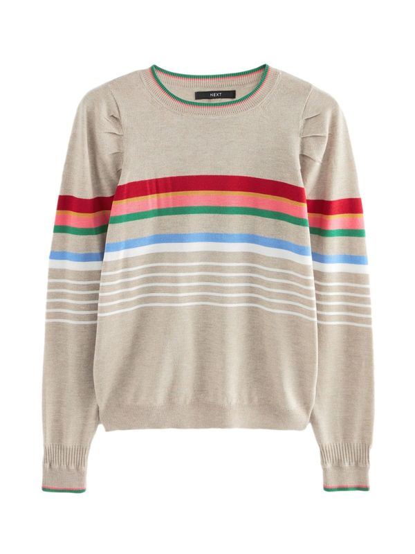 Next Next Pulover  bež siva / miks boja