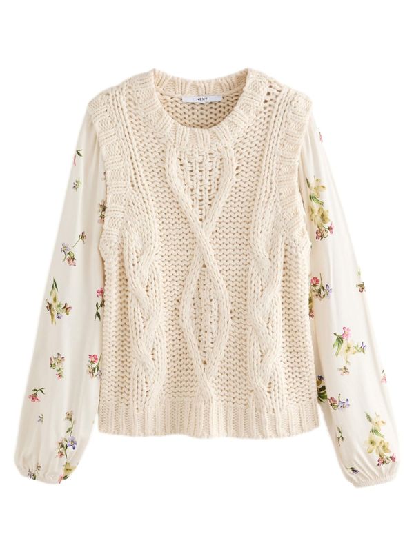 Next Next Pulover  ecru/prljavo bijela / tamno zelena / svijetloljubičasta / roza