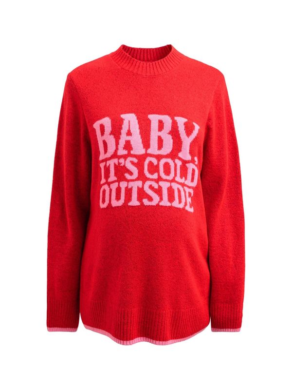 Next Next Pulover  prljavo roza / crvena