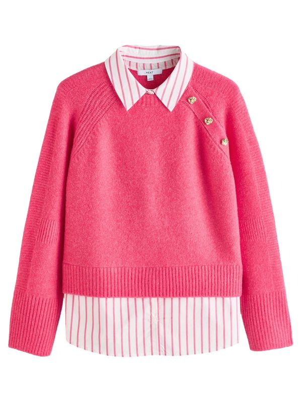 Next Next Pulover  roza / bijela