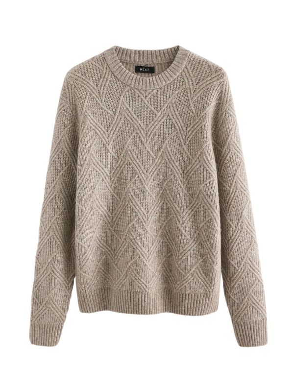 Next Next Pulover  tamno bež / bež melange