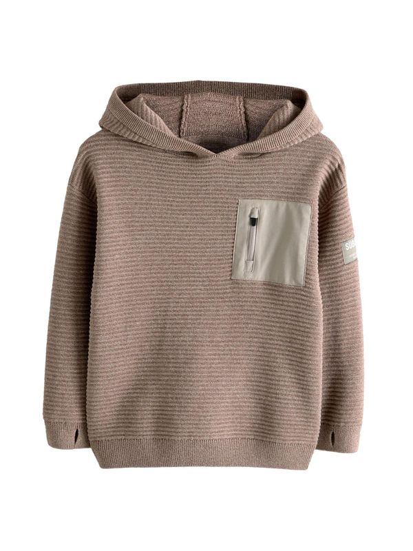 Next Next Pulover  tamno bež / siva / prljavo bijela