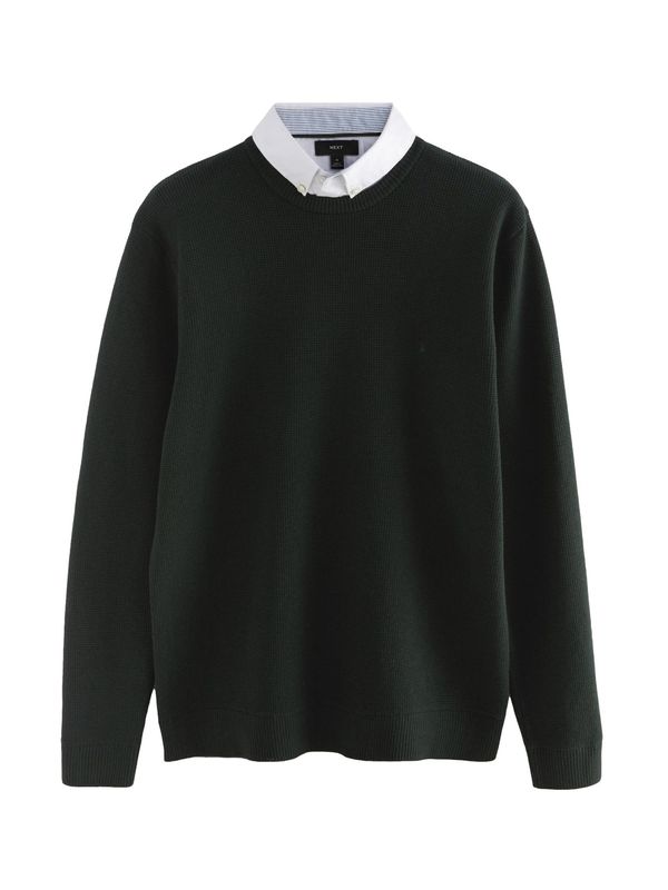 Next Next Pulover  tamno zelena / bijela