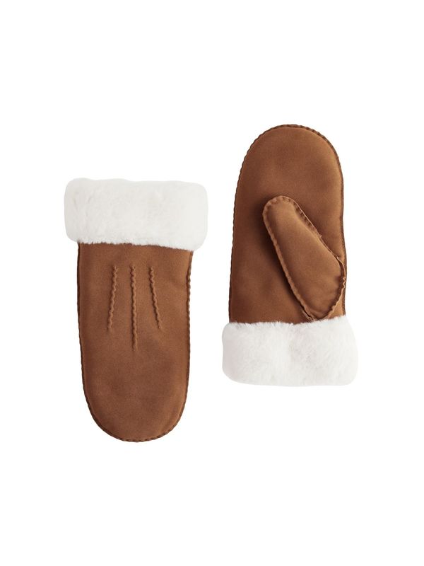 Next Next Rukavice sa spojenim prstima  ecru/prljavo bijela / smeđa