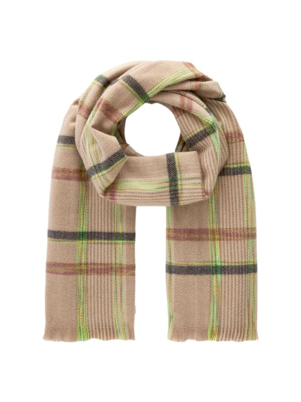 Next Next Šal  bež / limeta / hrđavo crvena / crna