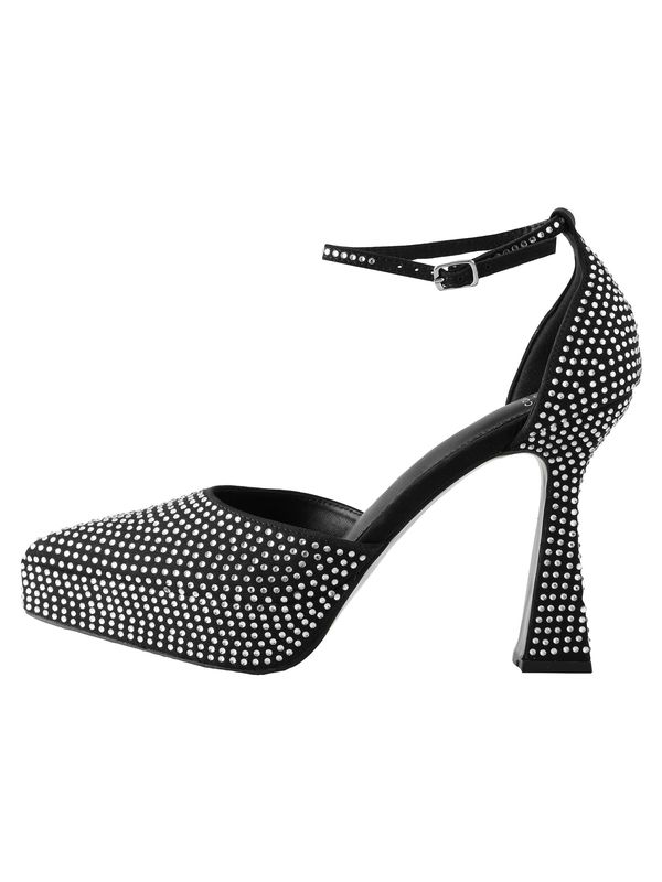 Next Next Sandale  crna / srebro