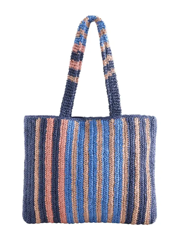 Next Next Shopper torba  plava / mornarsko plava / brokat / losos