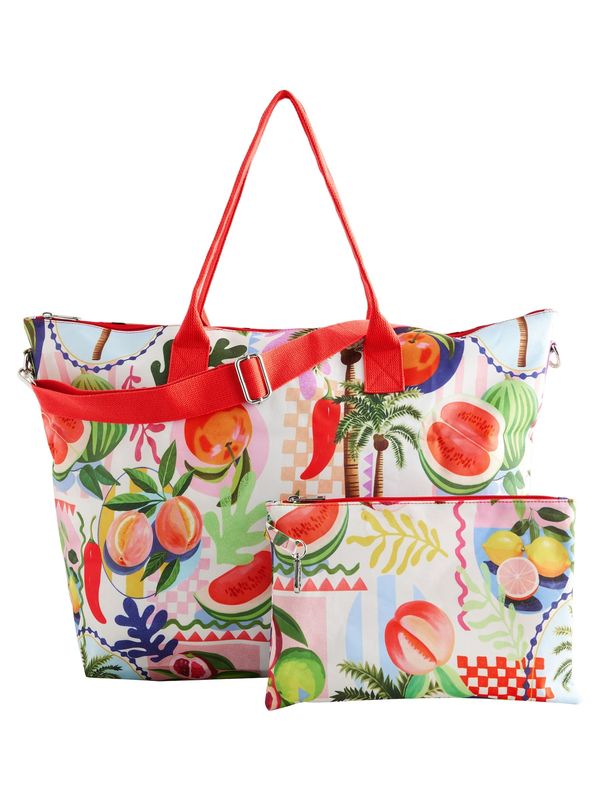 Next Next Shopper torba  zelena / tamno narančasta / crvena / bijela