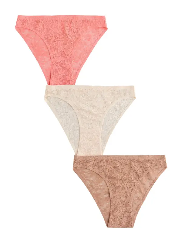 Next Next Slip  brokat / koraljna / puder roza