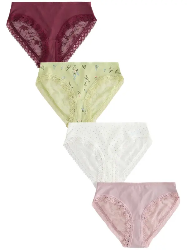 Next Next Slip  kivi zelena / sivkasto ljubičasta (mauve) / boja vina / bijela